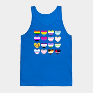 Multi Pride Flag Hearts Tank Top